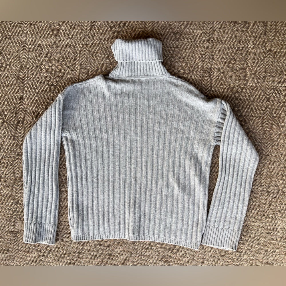 AG Adriano Goldschmied Gray Ribbed Wool Cashmere Turtleneck Sweater Womens M - Picture 6 of 6